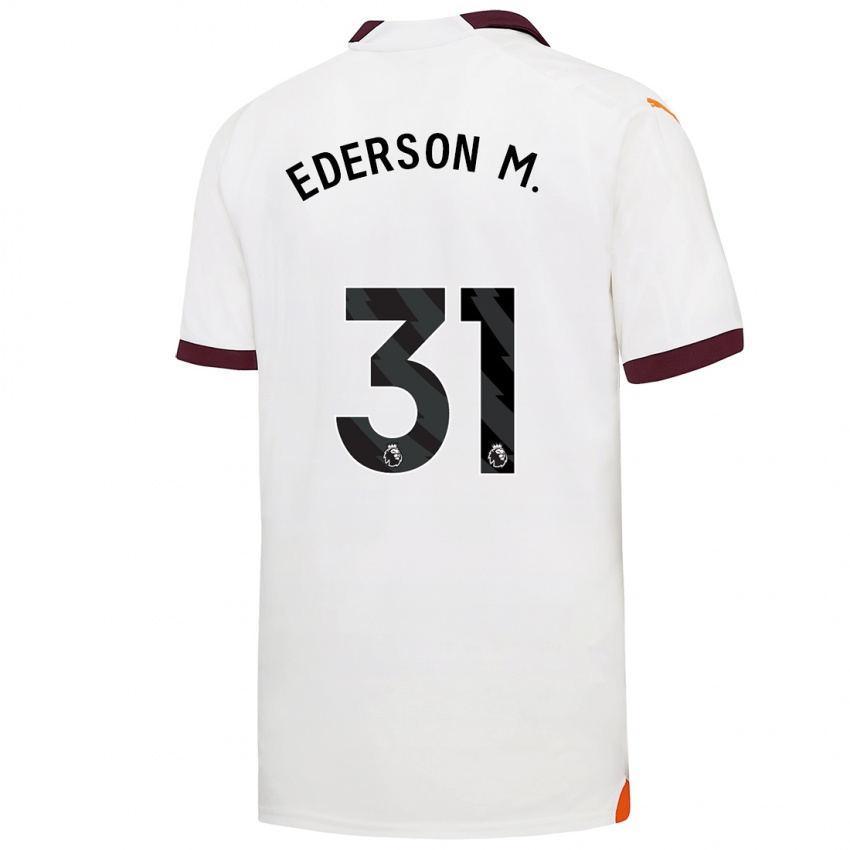 Kvinder Ederson Moraes #31 Hvid Udebane Spillertrøjer 2023/24 Trøje T-Shirt