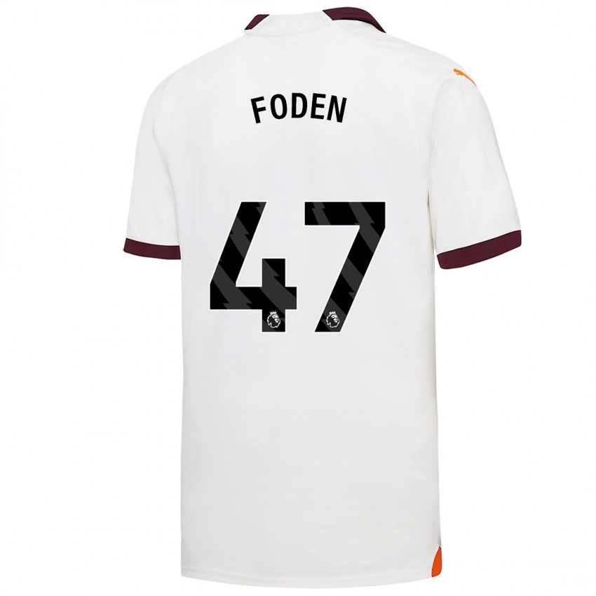 Kvinder Phil Foden #47 Hvid Udebane Spillertrøjer 2023/24 Trøje T-Shirt