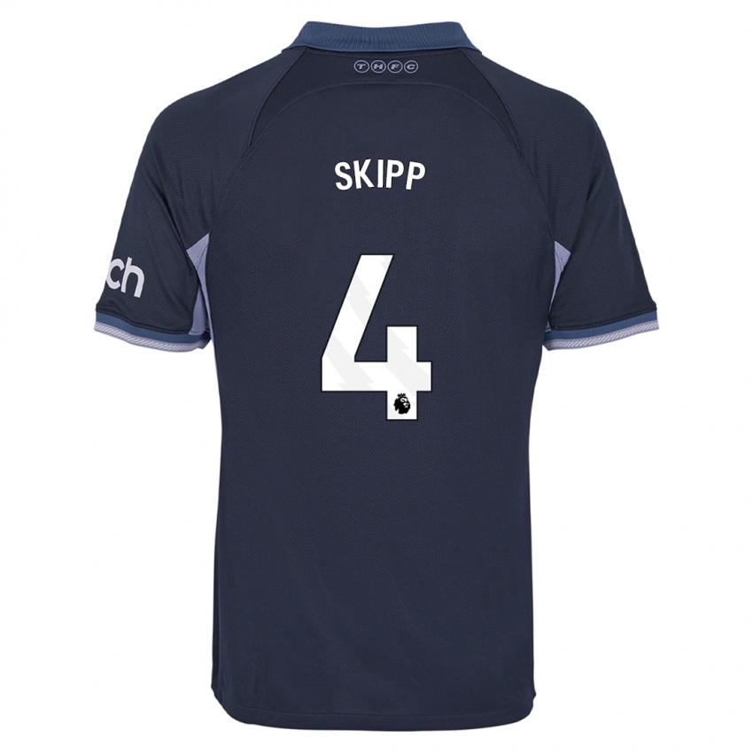 Kvinder Oliver Skipp #4 Mørkeblå Udebane Spillertrøjer 2023/24 Trøje T-Shirt