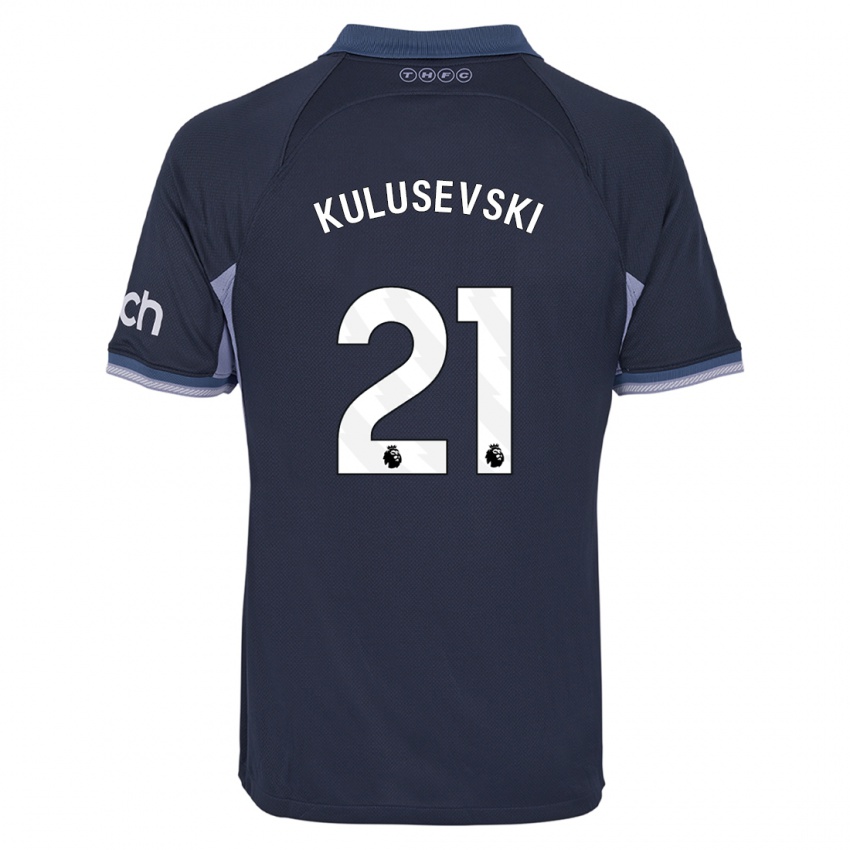 Kvinder Dejan Kulusevski #21 Mørkeblå Udebane Spillertrøjer 2023/24 Trøje T-Shirt