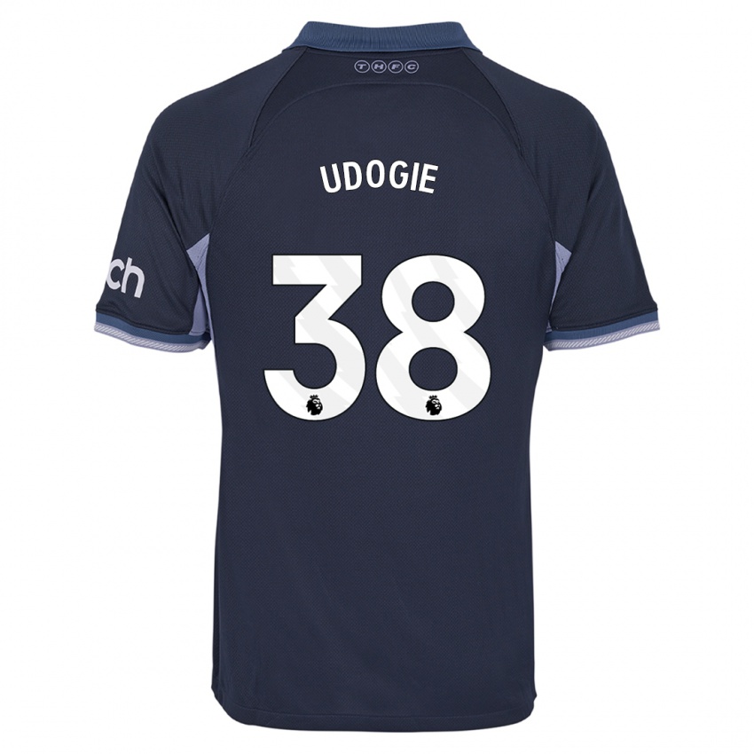 Kvinder Destiny Udogie #38 Mørkeblå Udebane Spillertrøjer 2023/24 Trøje T-Shirt