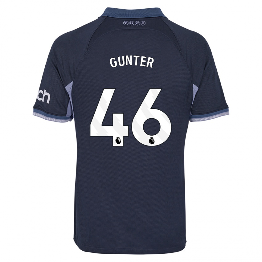 Kvinder Luca Gunter #46 Mørkeblå Udebane Spillertrøjer 2023/24 Trøje T-Shirt