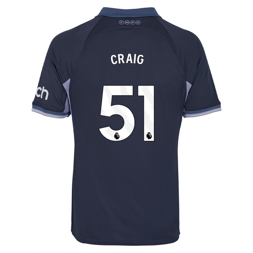 Kvinder Matthew Craig #51 Mørkeblå Udebane Spillertrøjer 2023/24 Trøje T-Shirt
