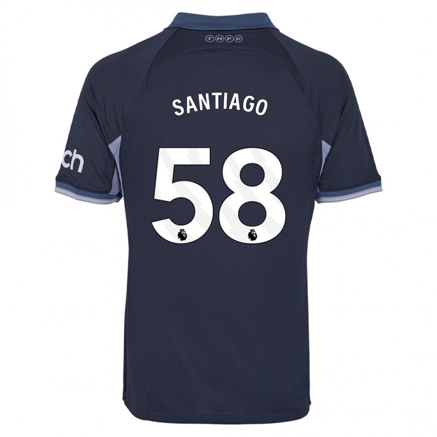 Kvinder Yago Santiago #58 Mørkeblå Udebane Spillertrøjer 2023/24 Trøje T-Shirt