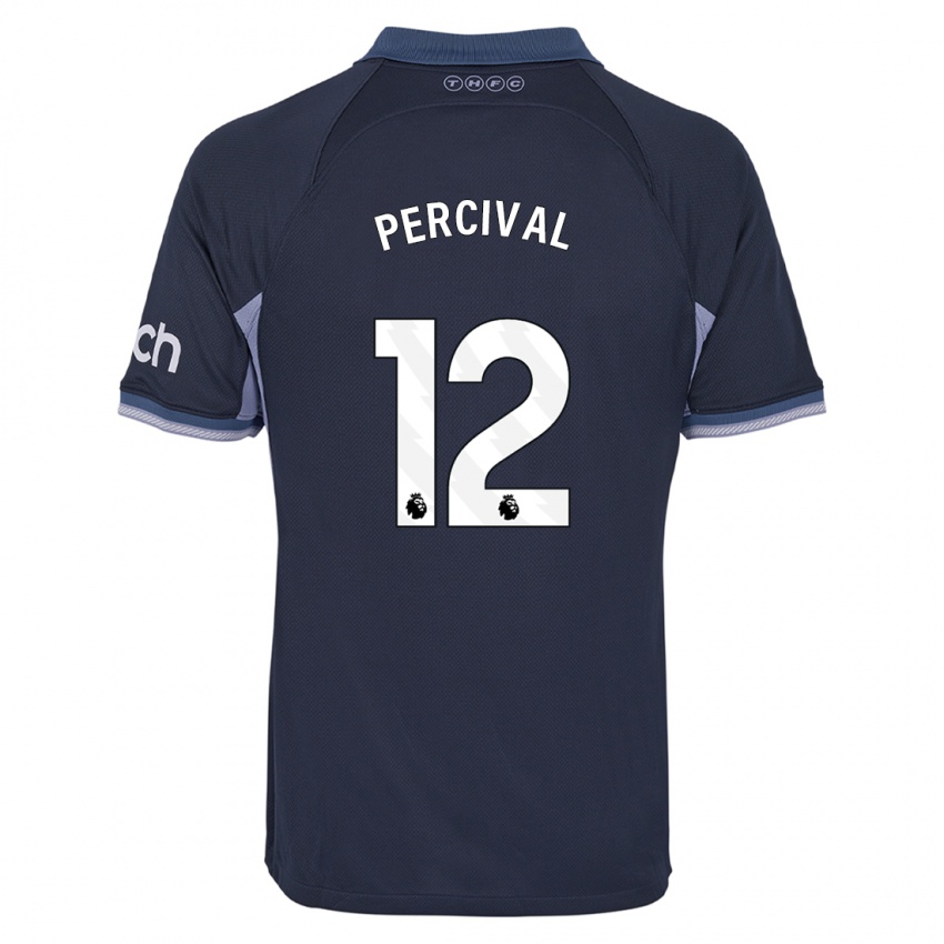 Kvinder Ria Percival #12 Mørkeblå Udebane Spillertrøjer 2023/24 Trøje T-Shirt