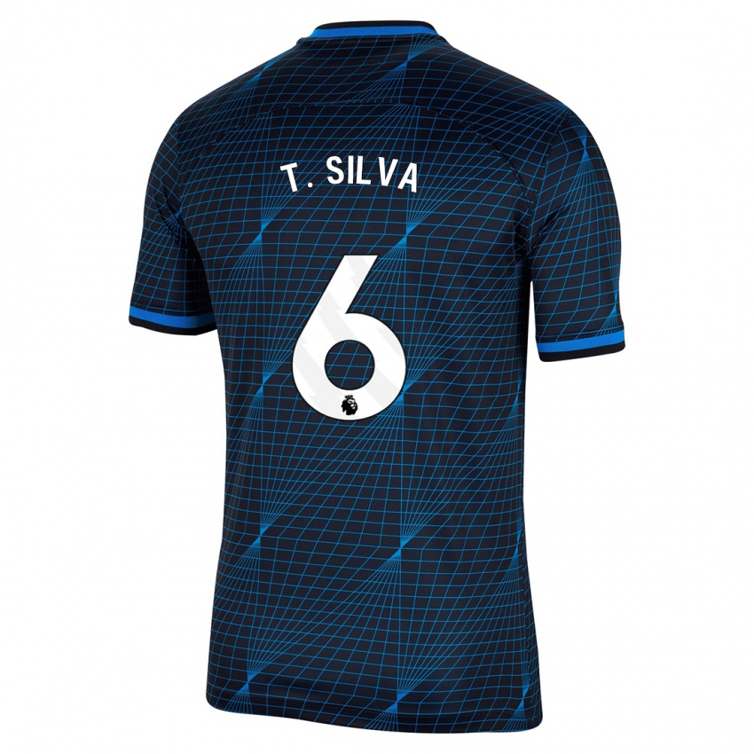Kvinder Thiago Silva #6 Mørkeblå Udebane Spillertrøjer 2023/24 Trøje T-Shirt
