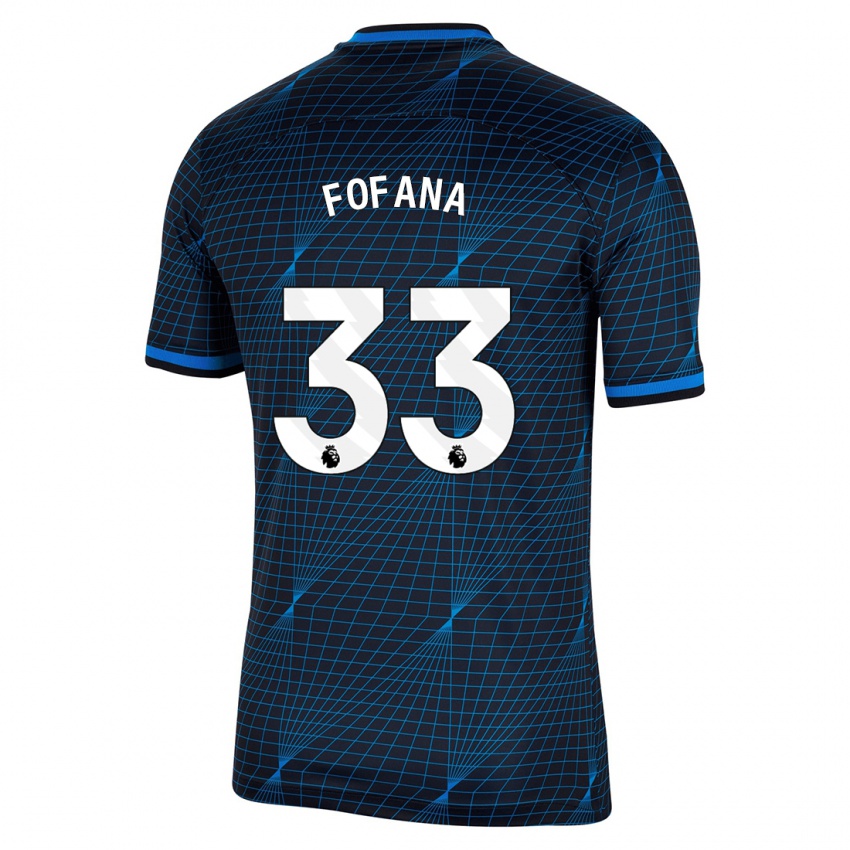 Kvinder Wesley Fofana #33 Mørkeblå Udebane Spillertrøjer 2023/24 Trøje T-Shirt