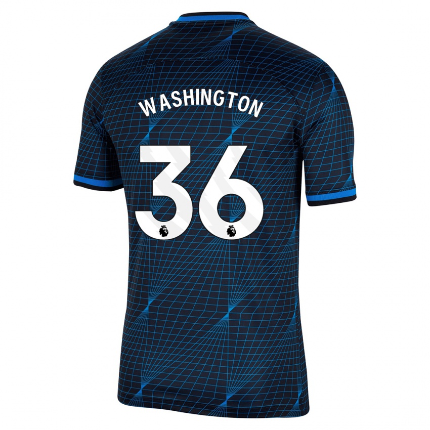 Kvinder Deivid Washington #36 Mørkeblå Udebane Spillertrøjer 2023/24 Trøje T-Shirt