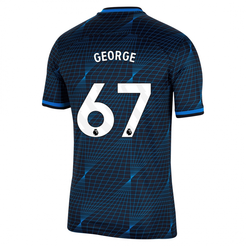 Kvinder Tyrique George #67 Mørkeblå Udebane Spillertrøjer 2023/24 Trøje T-Shirt