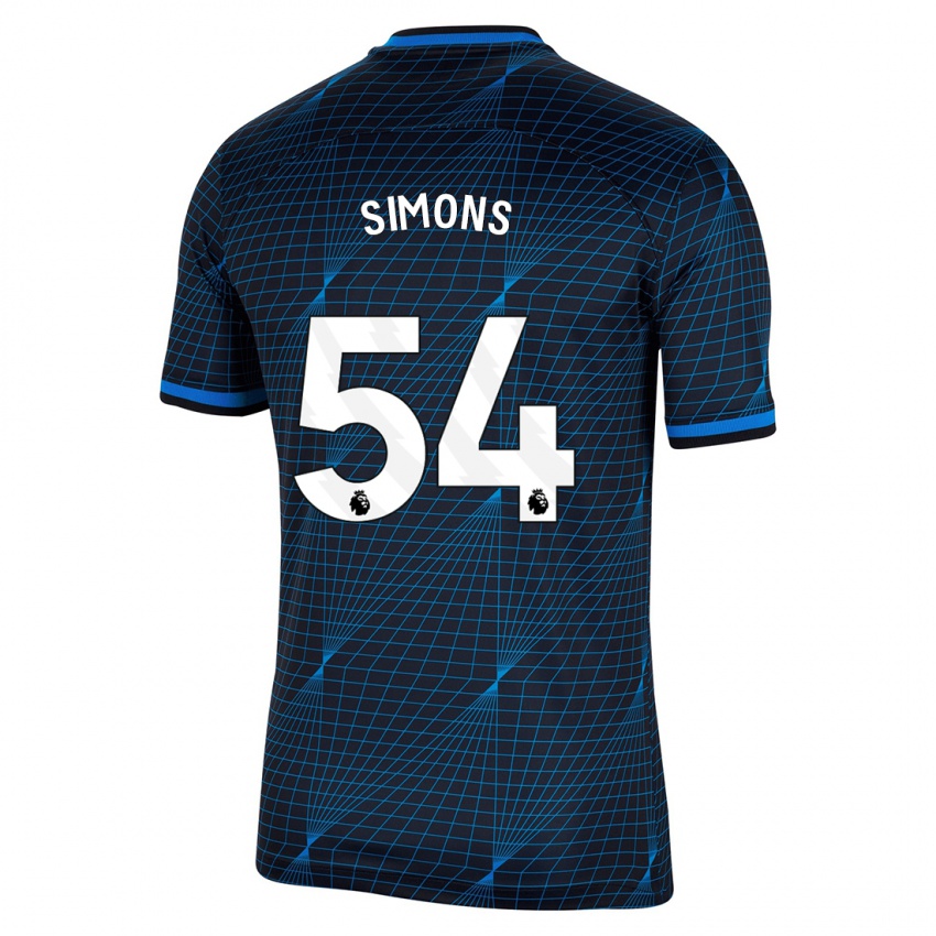 Kvinder Xavier Simons #54 Mørkeblå Udebane Spillertrøjer 2023/24 Trøje T-Shirt
