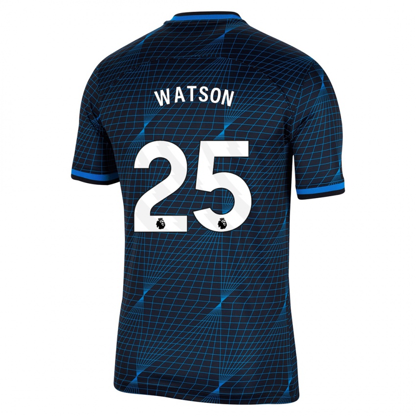 Kvinder Lucy Watson #25 Mørkeblå Udebane Spillertrøjer 2023/24 Trøje T-Shirt