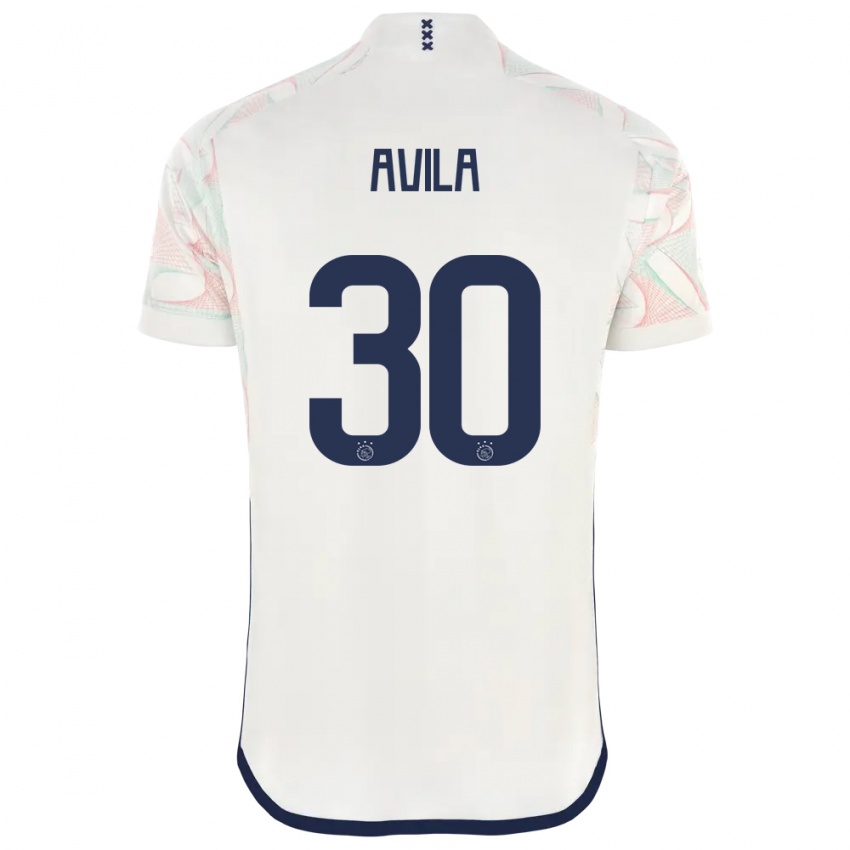 Kvinder Gastón Ávila #30 Hvid Udebane Spillertrøjer 2023/24 Trøje T-Shirt