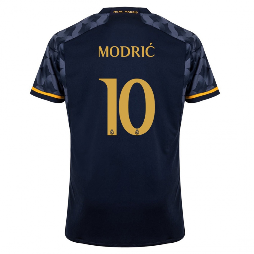 Kvinder Luka Modric #10 Mørkeblå Udebane Spillertrøjer 2023/24 Trøje T-Shirt