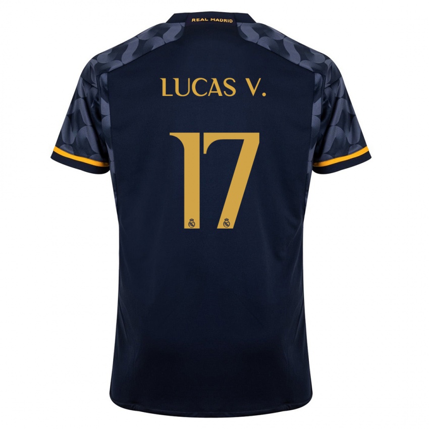 Kvinder Lucas Vazquez #17 Mørkeblå Udebane Spillertrøjer 2023/24 Trøje T-Shirt