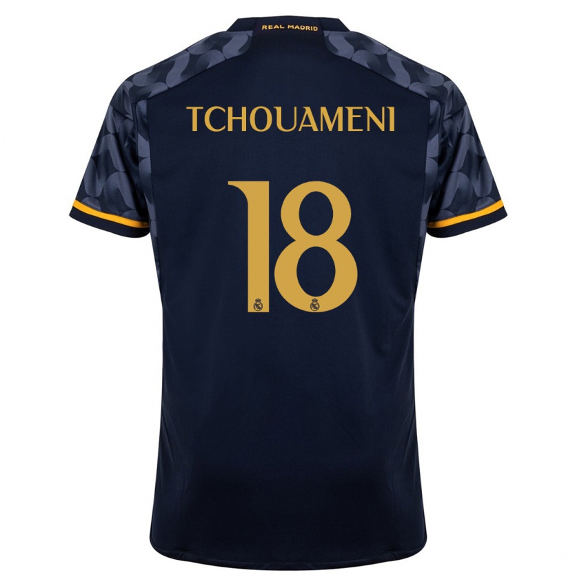 Kvinder Aurelien Tchouameni #18 Mørkeblå Udebane Spillertrøjer 2023/24 Trøje T-Shirt