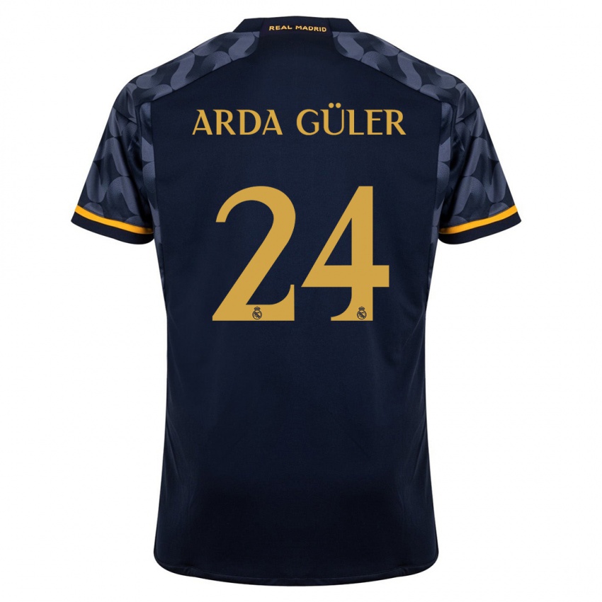 Kvinder Arda Güler #24 Mørkeblå Udebane Spillertrøjer 2023/24 Trøje T-Shirt