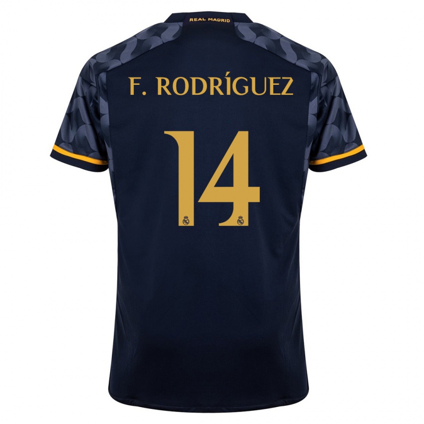 Kvinder Fer Rodríguez #14 Mørkeblå Udebane Spillertrøjer 2023/24 Trøje T-Shirt