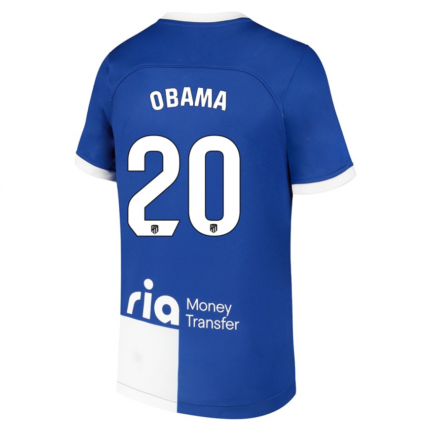 Kvinder Federico Obama #20 Blå Hvid Udebane Spillertrøjer 2023/24 Trøje T-Shirt