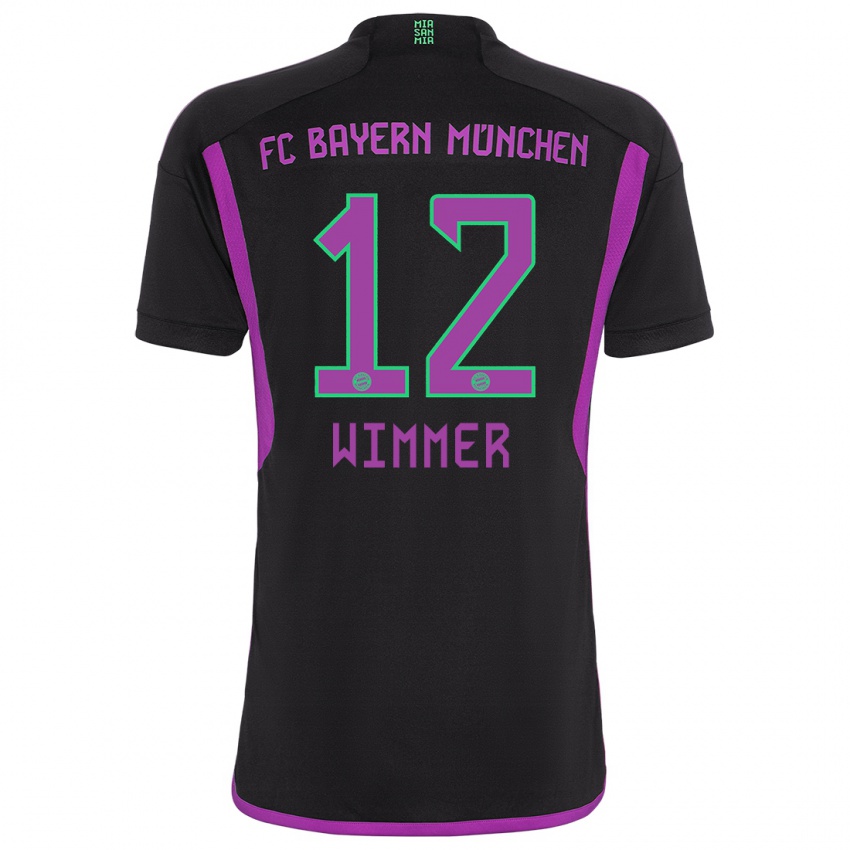 Kvinder Benedikt Wimmer #12 Sort Udebane Spillertrøjer 2023/24 Trøje T-Shirt