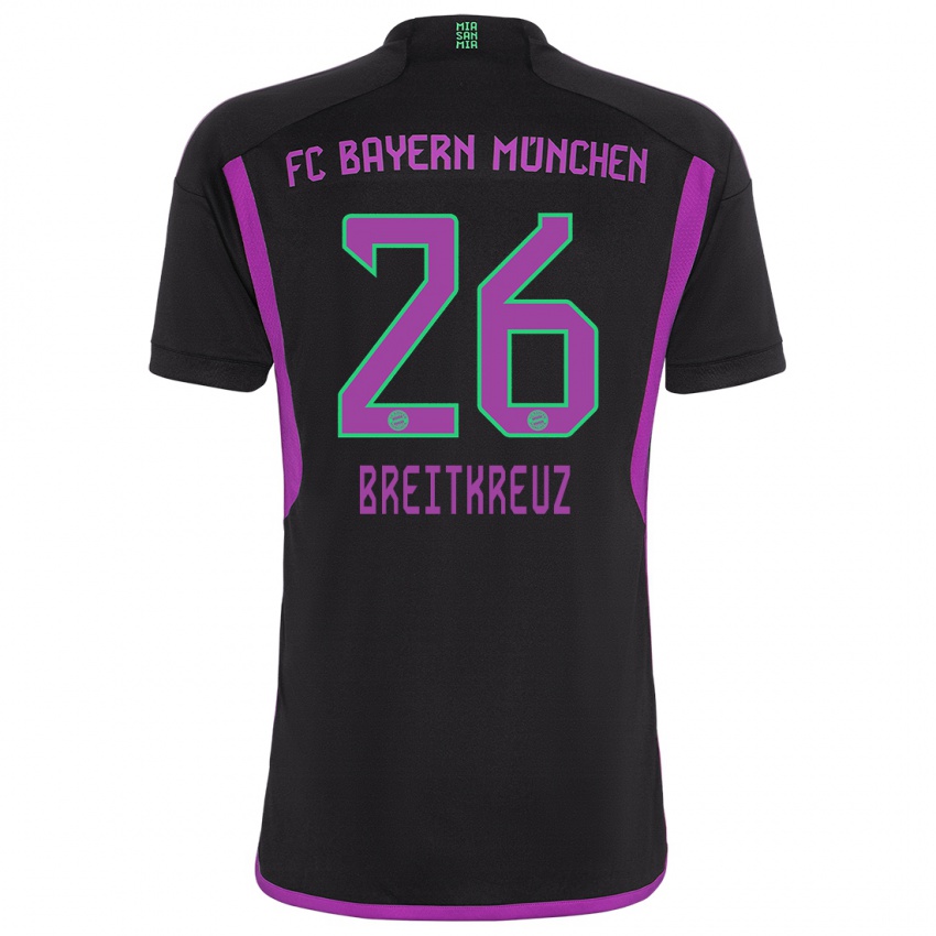 Kvinder Steve Breitkreuz #26 Sort Udebane Spillertrøjer 2023/24 Trøje T-Shirt