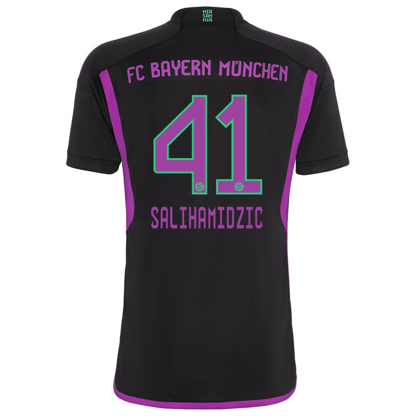 Kvinder Nick Salihamidzic #41 Sort Udebane Spillertrøjer 2023/24 Trøje T-Shirt