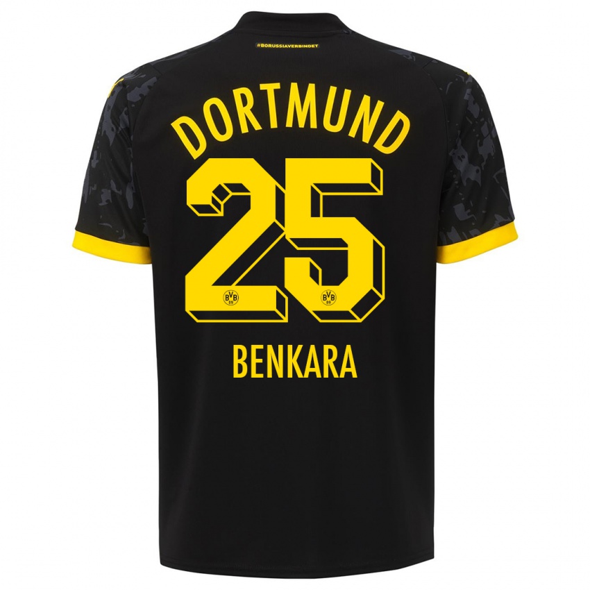 Kvinder Elias Benkara #25 Sort Udebane Spillertrøjer 2023/24 Trøje T-Shirt