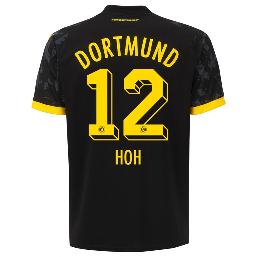 Kvinder Hendrik Hoh #12 Sort Udebane Spillertrøjer 2023/24 Trøje T-Shirt
