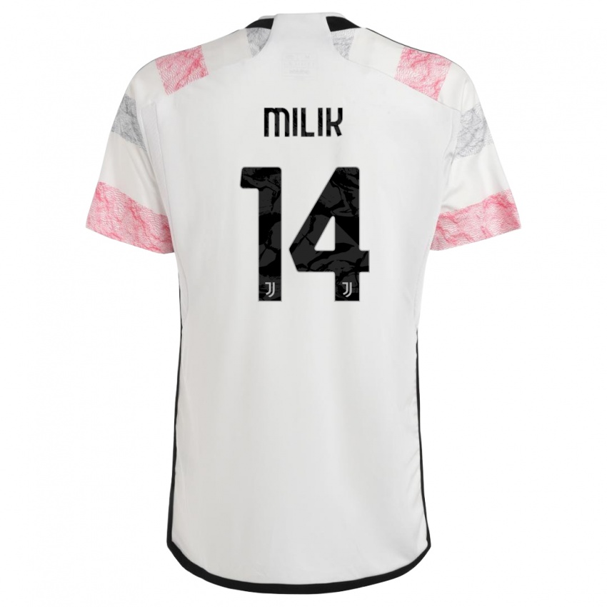 Kvinder Arkadiusz Milik #14 Hvid Pink Udebane Spillertrøjer 2023/24 Trøje T-Shirt
