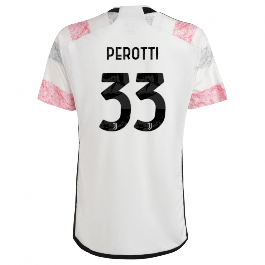 Kvinder Clemente Perotti #33 Hvid Pink Udebane Spillertrøjer 2023/24 Trøje T-Shirt