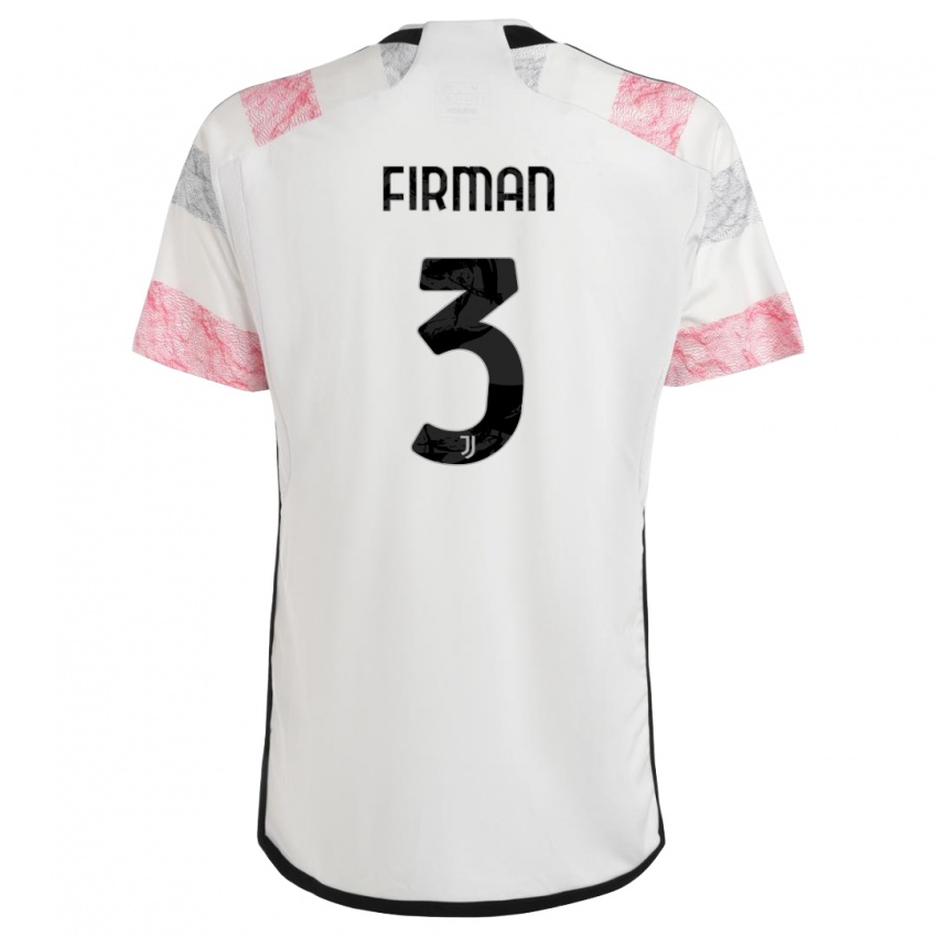 Kvinder Andriy Firman #3 Hvid Pink Udebane Spillertrøjer 2023/24 Trøje T-Shirt