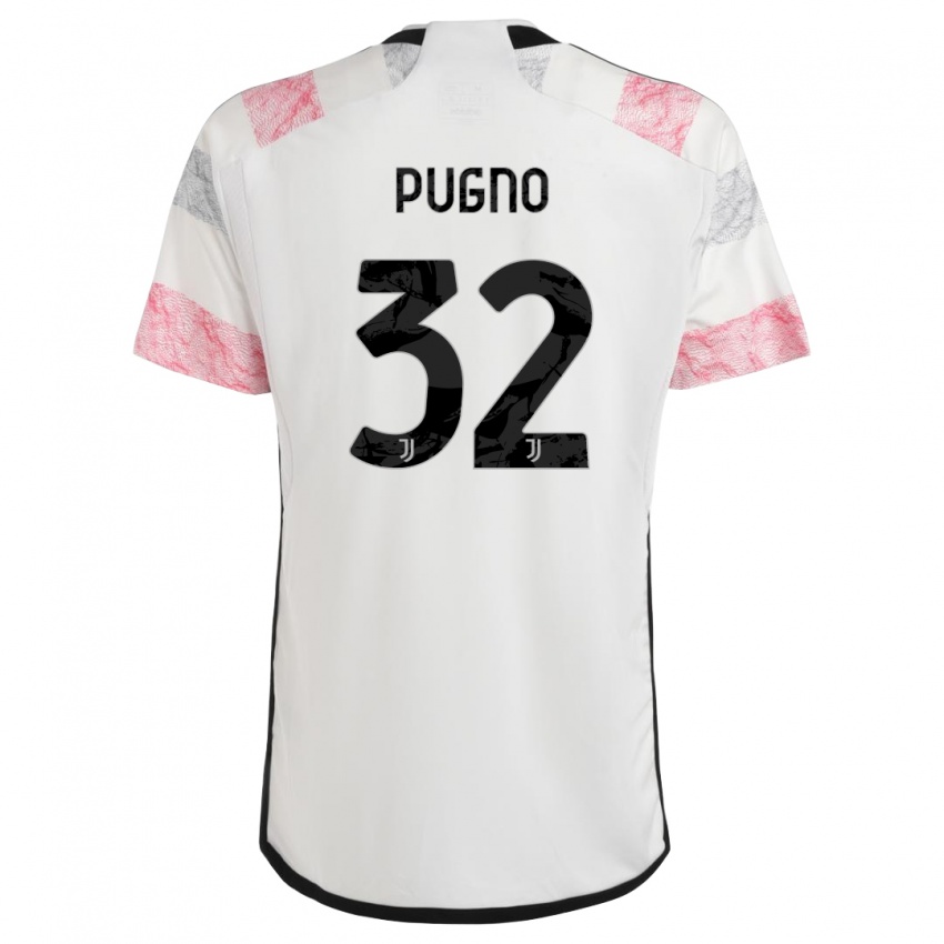 Kvinder Diego Pugno #32 Hvid Pink Udebane Spillertrøjer 2023/24 Trøje T-Shirt