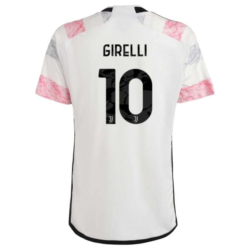 Kvinder Cristiana Girelli #10 Hvid Pink Udebane Spillertrøjer 2023/24 Trøje T-Shirt