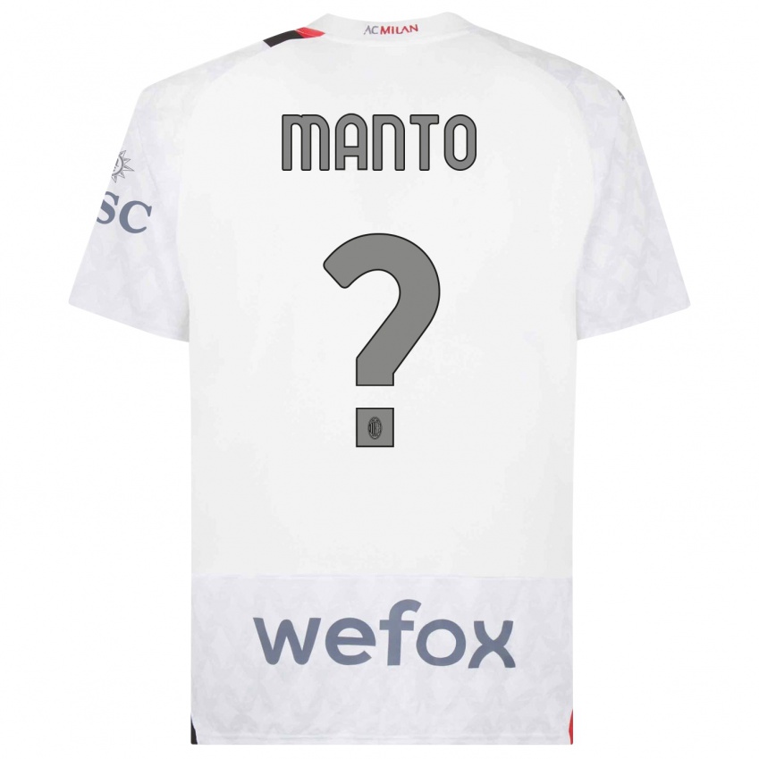 Kvinder Gaetano Manto #0 Hvid Udebane Spillertrøjer 2023/24 Trøje T-Shirt