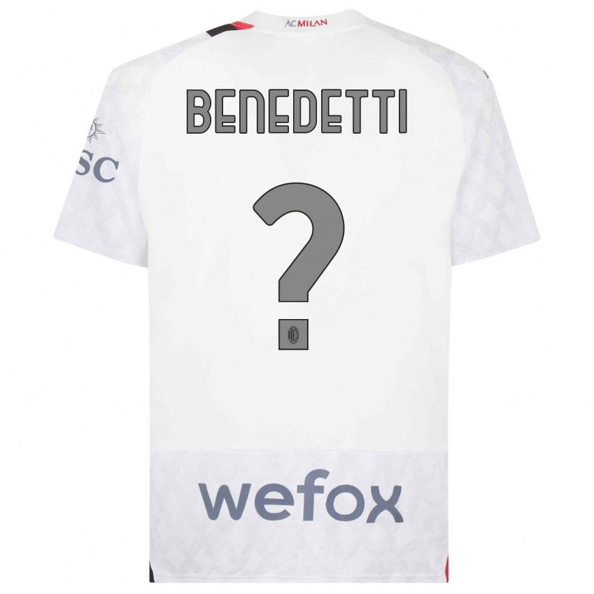 Kvinder Gioele Benedetti #0 Hvid Udebane Spillertrøjer 2023/24 Trøje T-Shirt