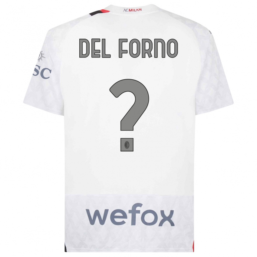 Kvinder Luca Del Forno #0 Hvid Udebane Spillertrøjer 2023/24 Trøje T-Shirt