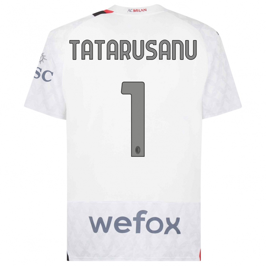 Kvinder Ciprian Tatarusanu #1 Hvid Udebane Spillertrøjer 2023/24 Trøje T-Shirt