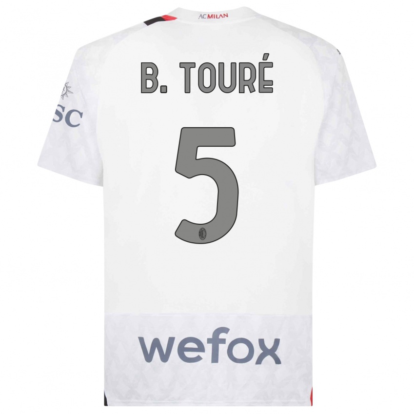 Kvinder Fode Ballo-Toure #5 Hvid Udebane Spillertrøjer 2023/24 Trøje T-Shirt