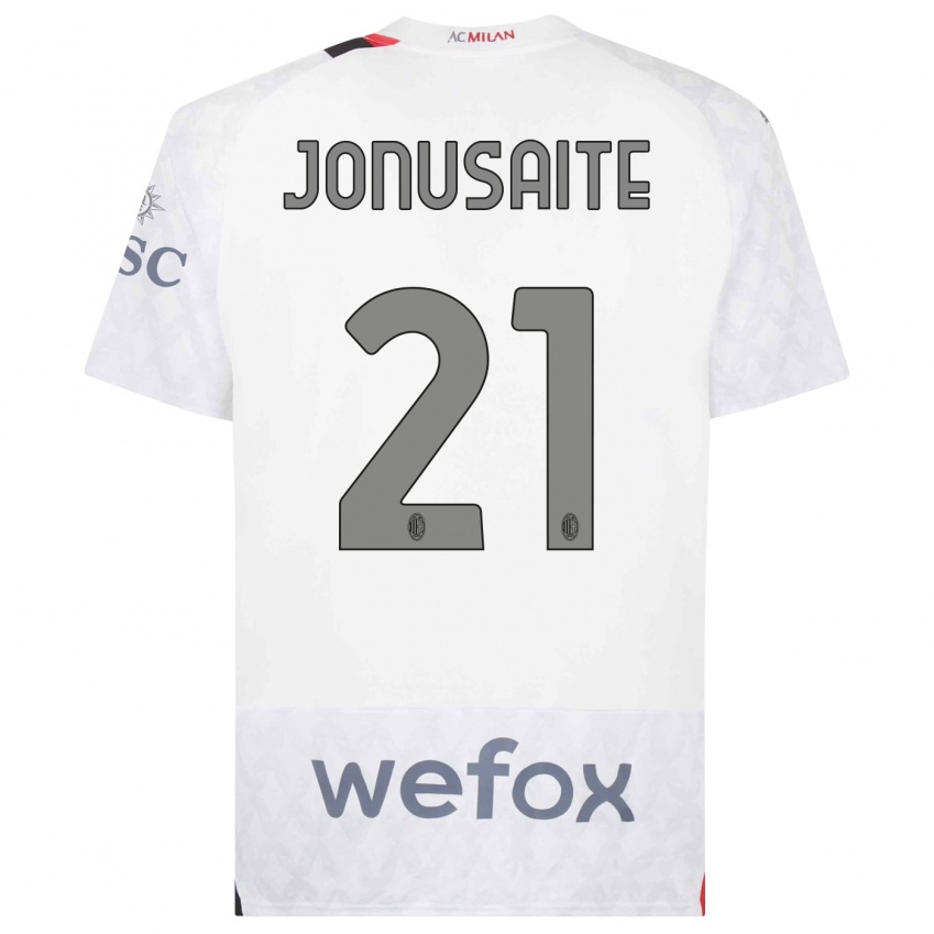 Kvinder Rimante Jonusaite #21 Hvid Udebane Spillertrøjer 2023/24 Trøje T-Shirt