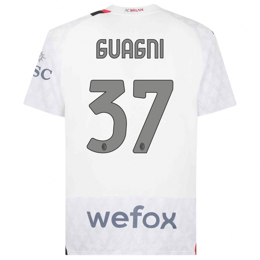 Kvinder Alia Guagni #37 Hvid Udebane Spillertrøjer 2023/24 Trøje T-Shirt