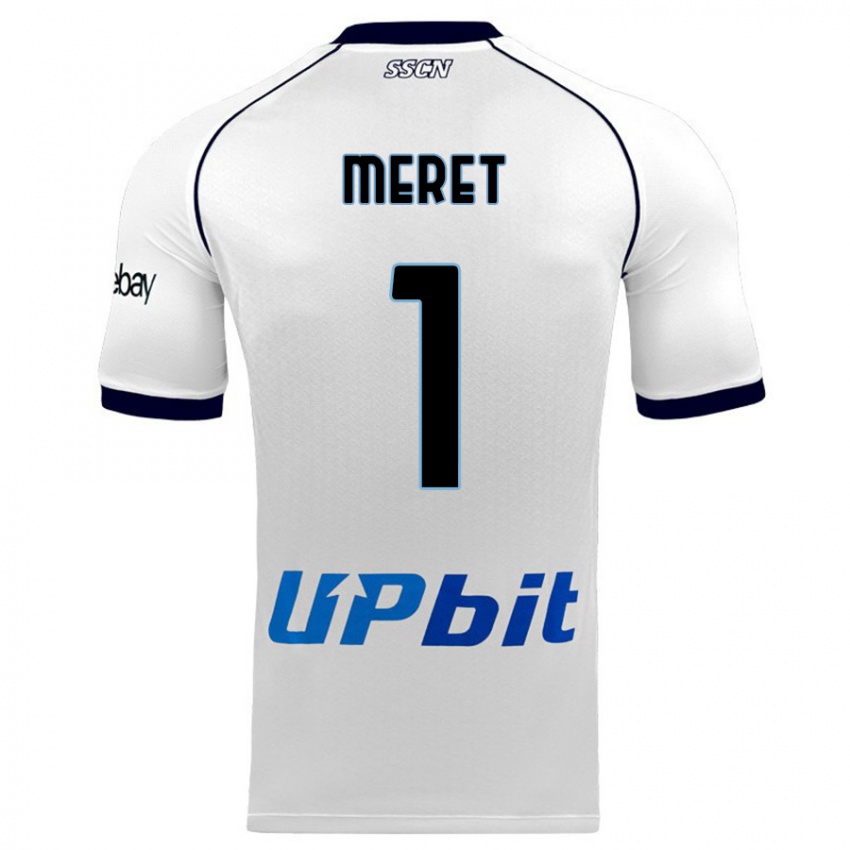 Kvinder Alex Meret #1 Hvid Udebane Spillertrøjer 2023/24 Trøje T-Shirt