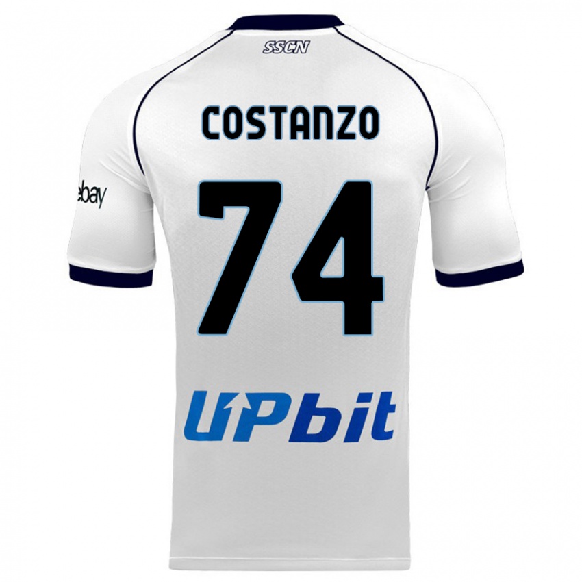 Kvinder Davide Costanzo #74 Hvid Udebane Spillertrøjer 2023/24 Trøje T-Shirt