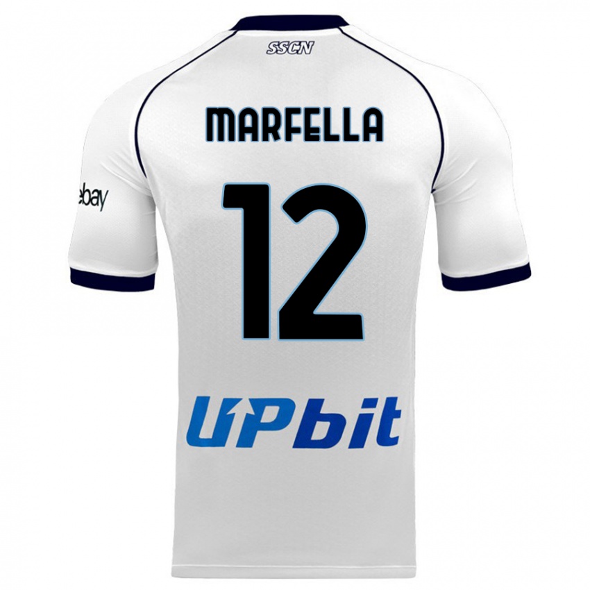 Kvinder Davide Marfella #12 Hvid Udebane Spillertrøjer 2023/24 Trøje T-Shirt