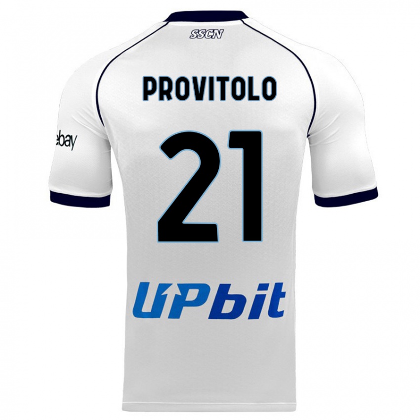 Kvinder Vincenzo Provitolo #21 Hvid Udebane Spillertrøjer 2023/24 Trøje T-Shirt