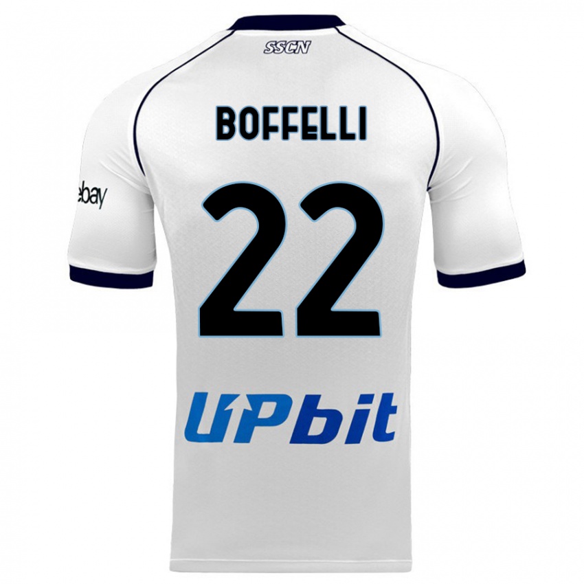 Kvinder Valerio Boffelli #22 Hvid Udebane Spillertrøjer 2023/24 Trøje T-Shirt