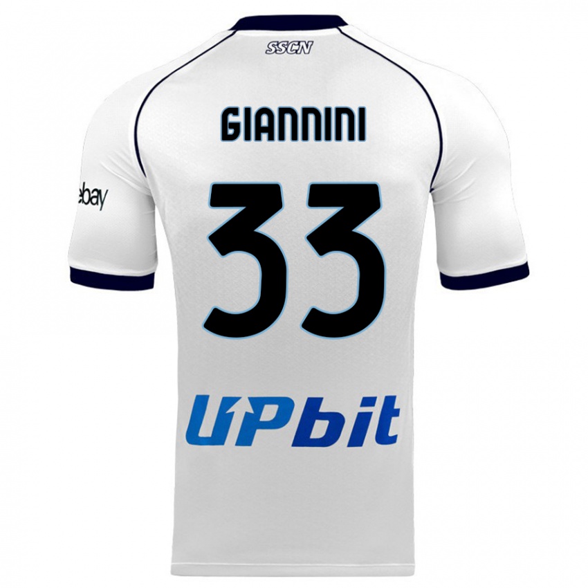 Kvinder Enrico Giannini #33 Hvid Udebane Spillertrøjer 2023/24 Trøje T-Shirt