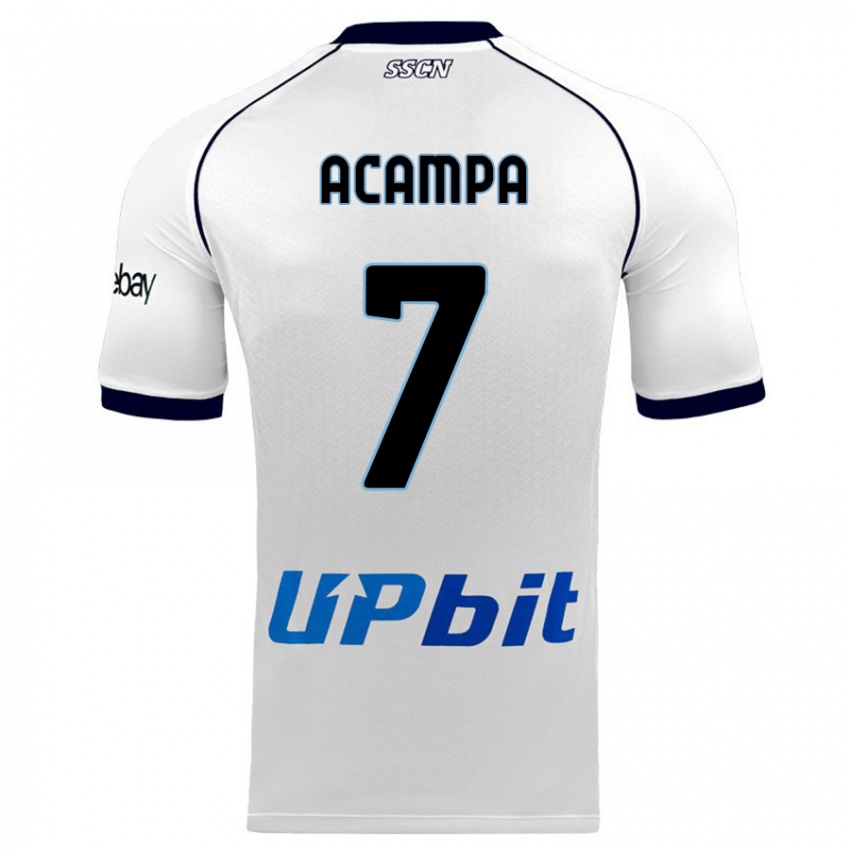 Kvinder Davide Acampa #7 Hvid Udebane Spillertrøjer 2023/24 Trøje T-Shirt