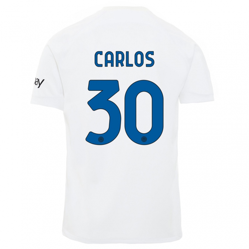 Kvinder Carlos Augusto #30 Hvid Udebane Spillertrøjer 2023/24 Trøje T-Shirt