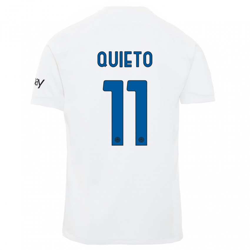Kvinder Daniele Quieto #11 Hvid Udebane Spillertrøjer 2023/24 Trøje T-Shirt