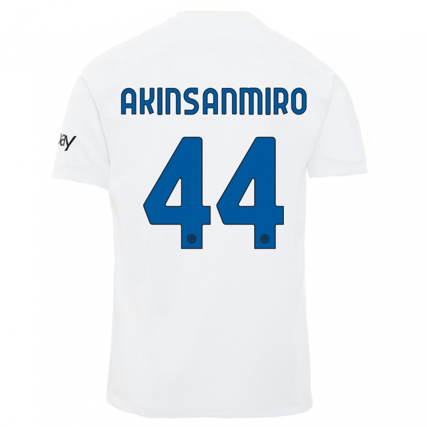 Kvinder Ebenezer Akinsanmiro #44 Hvid Udebane Spillertrøjer 2023/24 Trøje T-Shirt