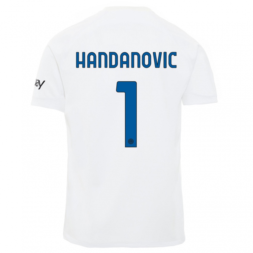 Kvinder Samir Handanovic #1 Hvid Udebane Spillertrøjer 2023/24 Trøje T-Shirt